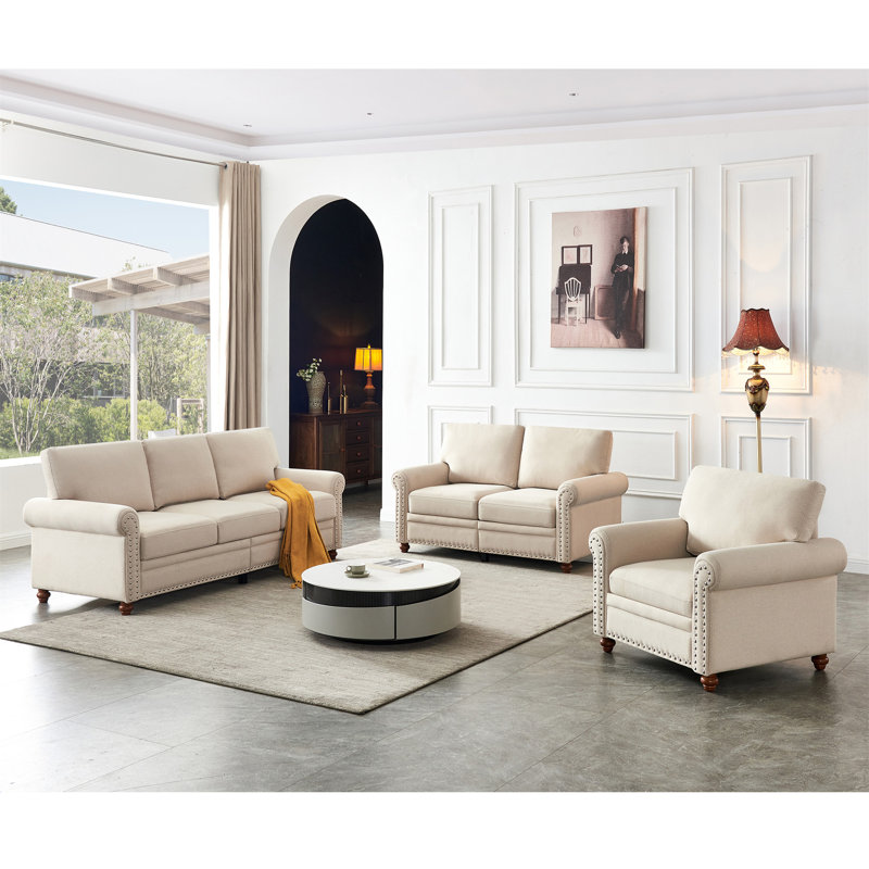 Canapé modulaire 1 + 2 + 3, Tissu beige
