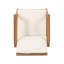 Fauteuils club d'extérieur en bois avec coussins bruns - structure solide, siège à lattes ouvertes à eau, capacité de 300 lb, l 26,15 po x P 31,77 x H 30,1 po pour 2 coussins beiges