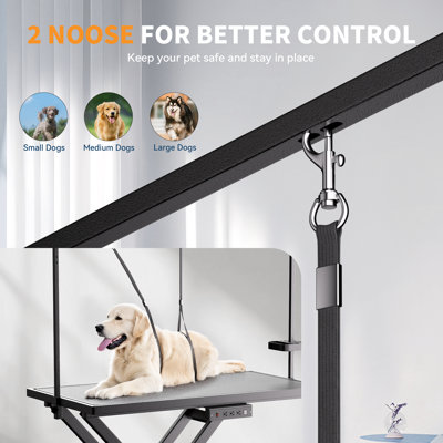 Professional Electric Dog Grooming Table , Height Adjustable Pet Grooming Table w/Leveling Wheels