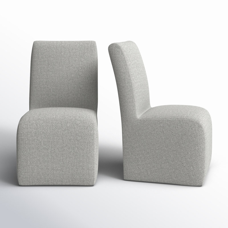 Gray Linen Upholstered Parsons Side Chair Set