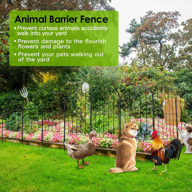 10Pcs clôture de jardin décorative en fer à l'épreuve de la rouille pour animaux