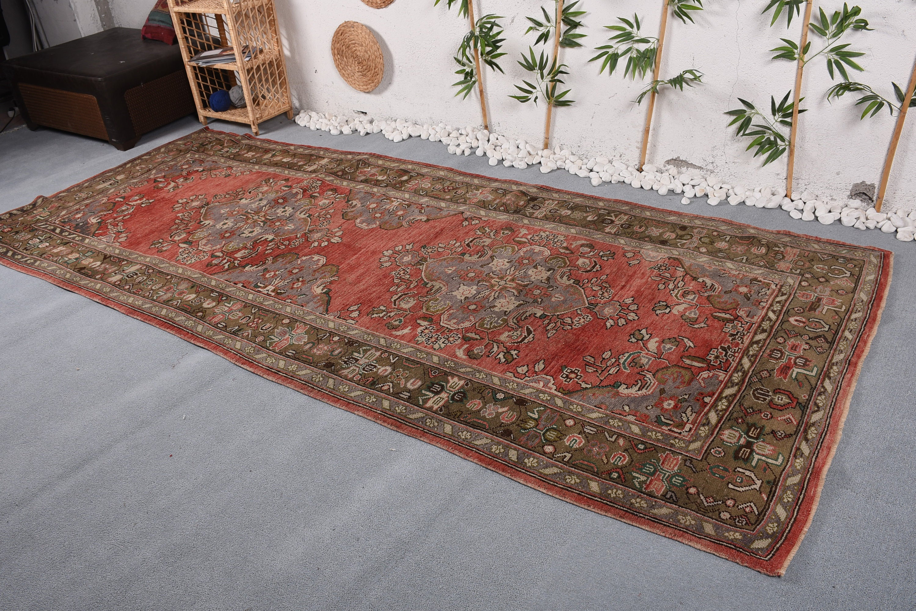 Isabelline 4.9x11.6 ft Large Rugs, Bedroom Rug, Turkish Rugs, Vintage ...