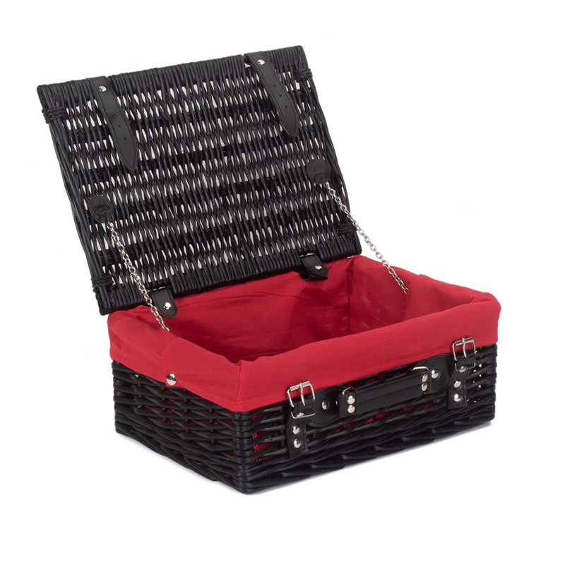 Picnic Basket, 15cm H x 36cm W x 26cm D, Red