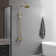 2-Spray Round Wall Bar Shower Kit With Hand Shower Dual Cross Handles Mixer Shower System Taps