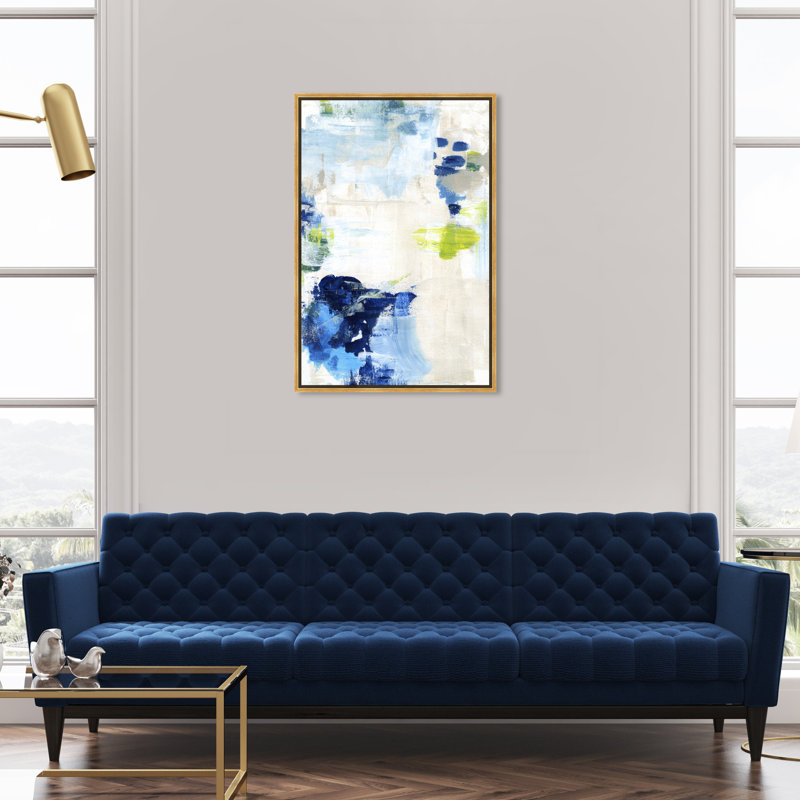 Perks Abstract Sky Garden Modern Blue par Oliver Gal, H 37,5 po x l 25,5 po x P 1,75 po