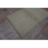Antique Greek Key Border Native American Navajo Flatwoven Rug