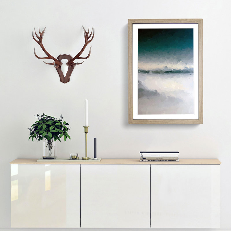 Misty Mountains in Italy - Picture Frame Graphic Art Print, Oak Framed, 87cm H x 62cm W x 2cm D