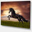« black friesian cheval gallop », impression sur toile tendue-25565534
