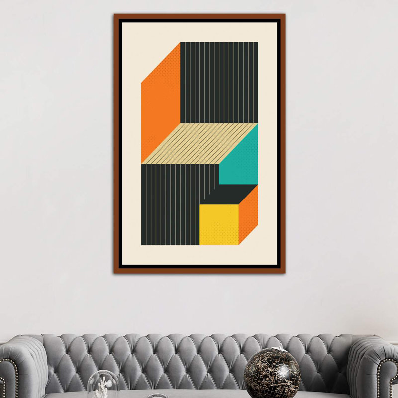 « cubes vi » par jazzberry blue-impression sur image, H 48 po x l 32 po x P 1,5 po, Toile avec cadre en bois classique