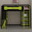 All-in-One Loft Bed System with Desk, Storage, Fast Charging & Customizable RGB Lights-470847805