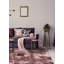 Tapis décoratif en laine mauve clair de conception unique 4 pi 9 po x 6 pi noué à la main