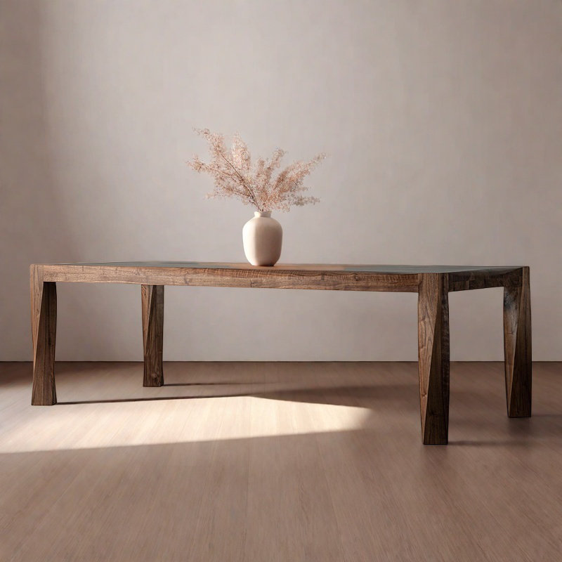 Modern simple rectangular solid wood table, 29.5"H x 70.8"L x 31.4"W