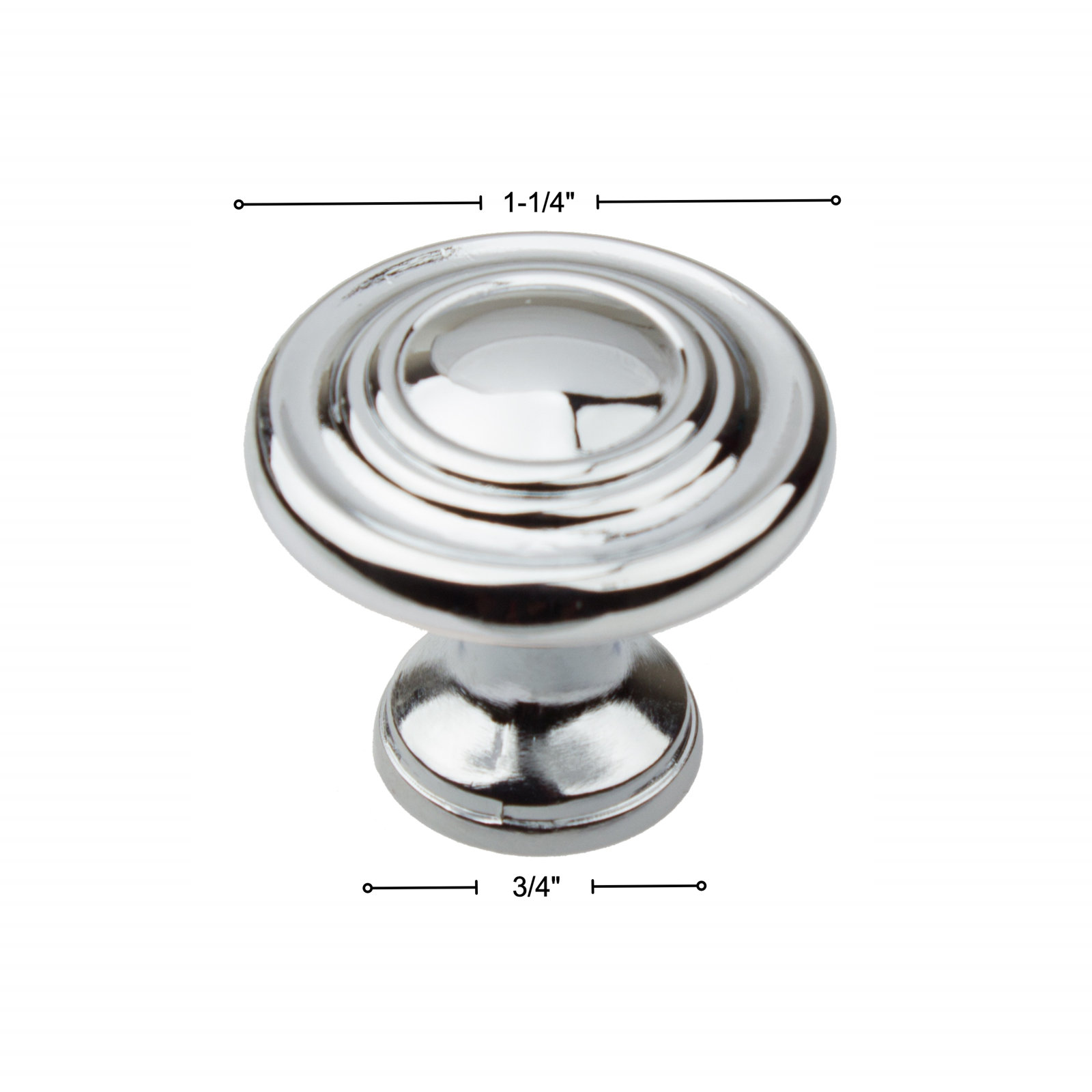 Mushroom Knob Multipack, Polished Chrome