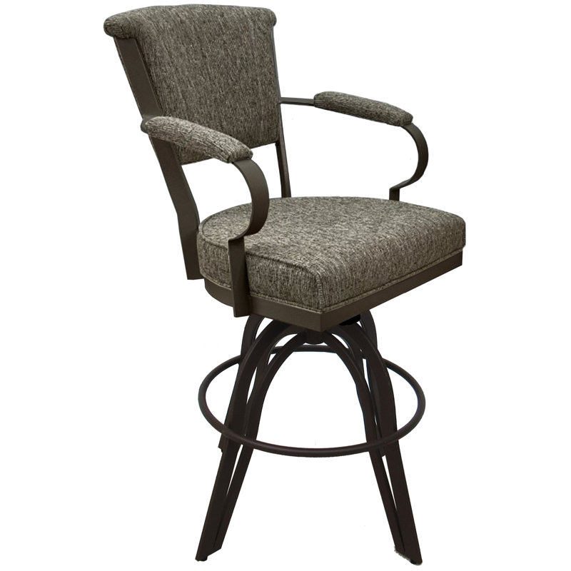 Tabouret de comptoir pivotant Racégal, Tabouret de comptoir (siège d'une hauteur de 26 p, Brun, Bois flotté