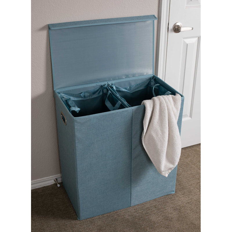 Panier à linge double, Bleu pâle