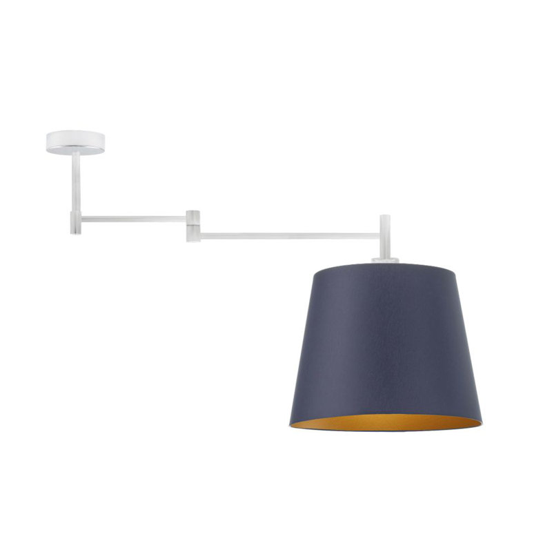 Warlo Fabric Semi Flush Mount, Navy, Silver