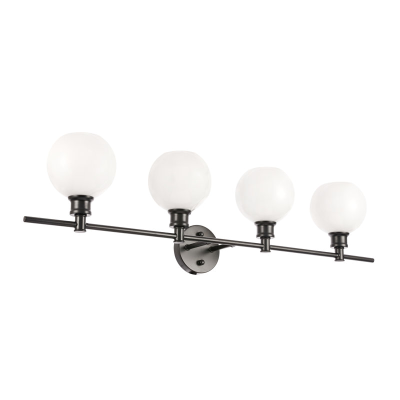 Drinkard 4 - Light Vanity Light, Black, Frosted White