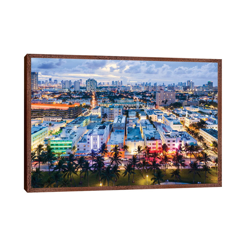 Ocean Drive And Skyline, Miami by Matteo Colombo - Print on Canvas, 45.72cm H x 66.04cm W x 3.81cm D