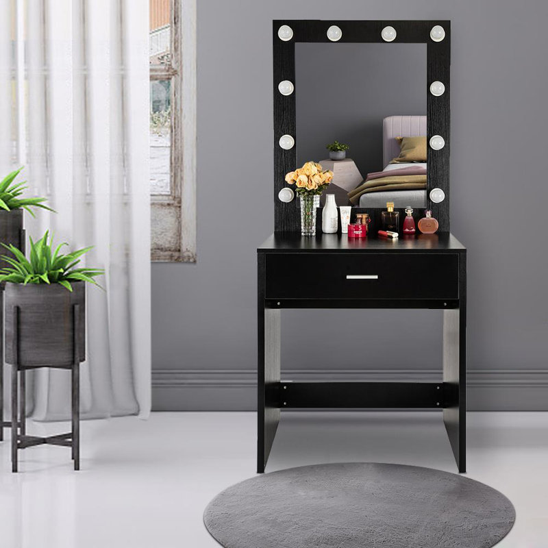 Ensemble de meuble-lavabo avec miroir Angleton, Noir