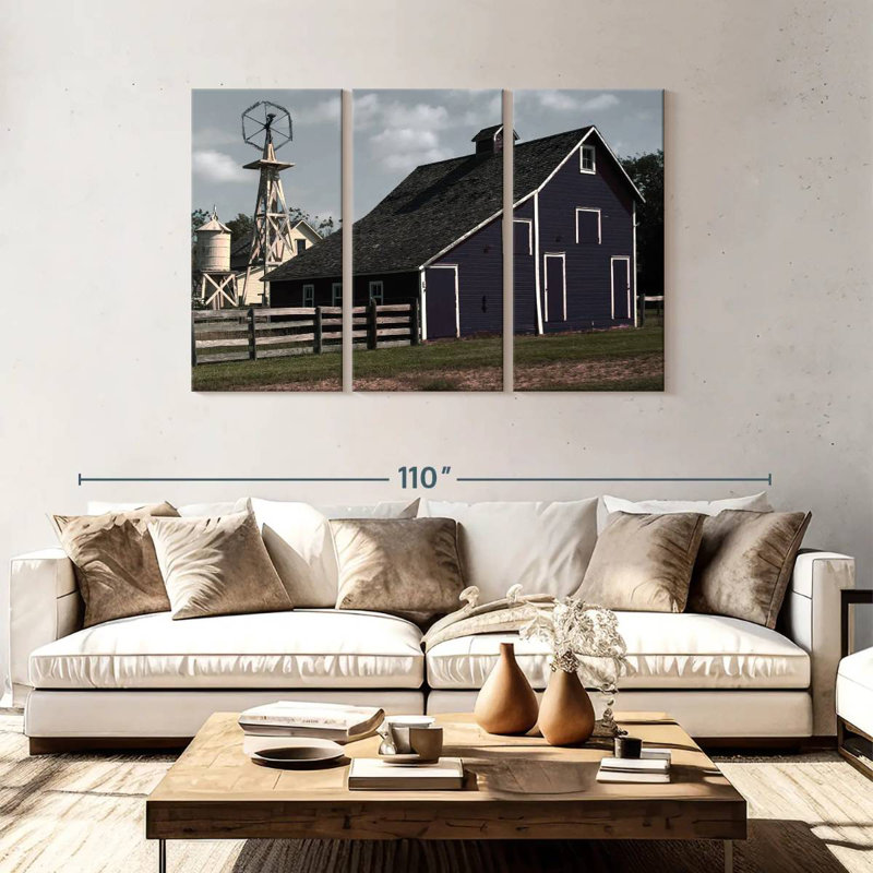 Lilie Blue Barn, 48" H x 74" W