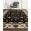Tapis noir et ivoire de haute qualité noué à la main