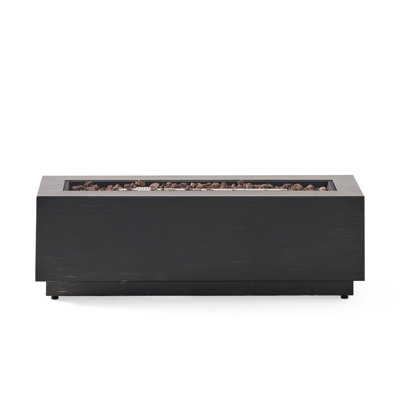 50,000 Dark Grey Fireplace, Rectangular Iron, Classy Outdoor Addition, No Assembly 40" Fire Pit, , Grey, Feature,