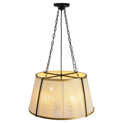 4-Light Modern Drum Chandelier and Adjustable Chain