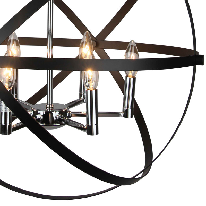 Lustre de globe 6 lumières de style bougie Landover