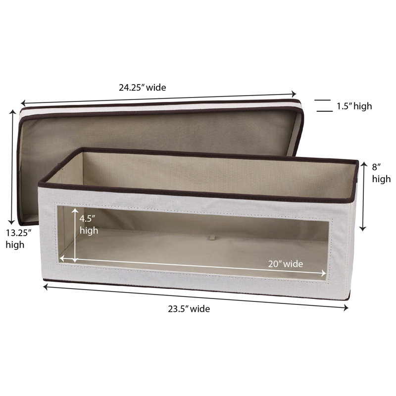 Large Canvas Vision Storage Box with Clear Front Panel, Reinforced Poly‑Cotton Canvas and Removable Lid