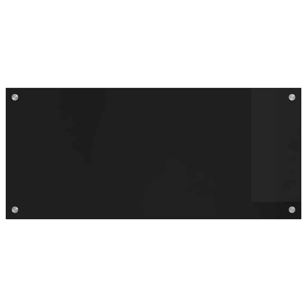vidaXL Kitchen Backsplash Black 90 x 40 cm Tempered Glass - Image 2