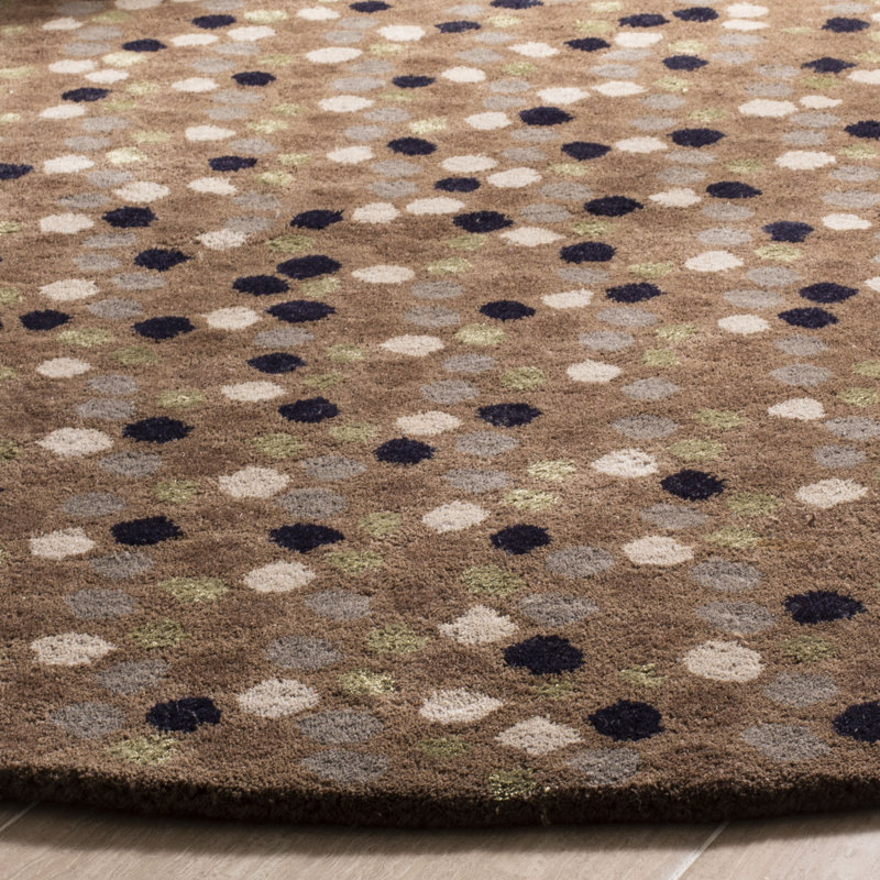 Kurland Soho Hand Tufted Wool/Viscose Abstract Rug in Brown, Round 6'