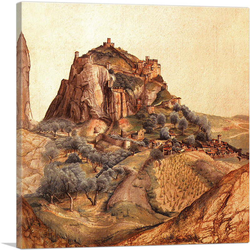 «Castle and Town of Arco 1495» par Albrecht Dürer, reproduction d'art sur toile tendue, H 12 po x l 12 po x P 1,5 po