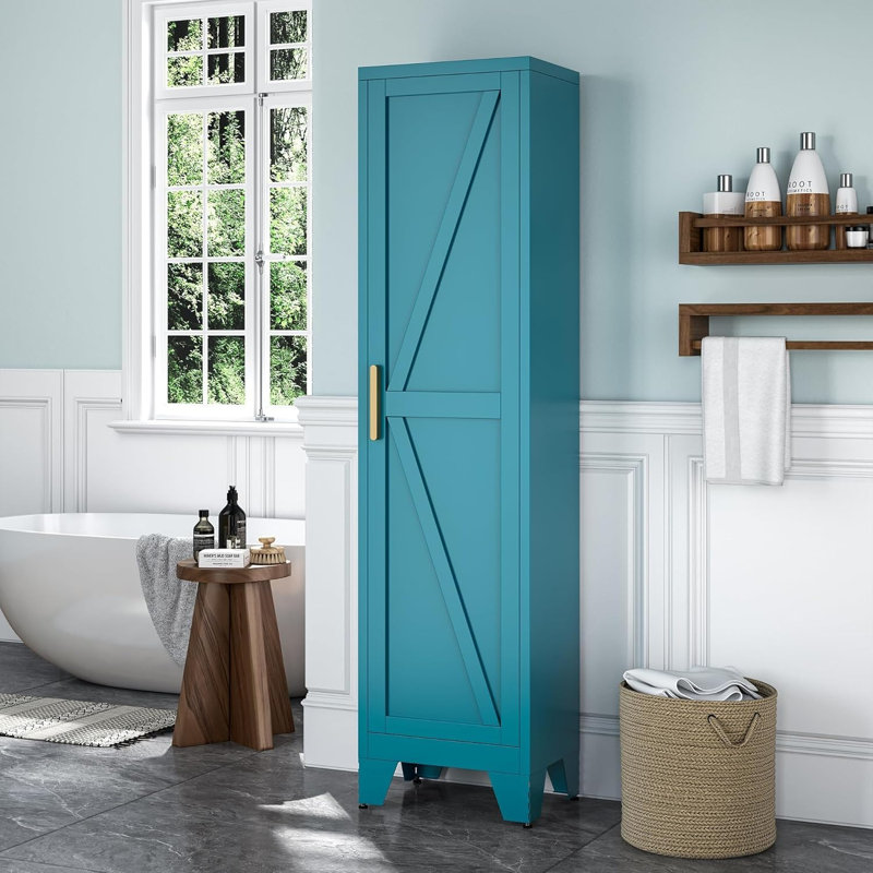 Single-door Bathroom Cabinet, Teal
