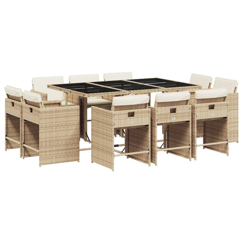 Ensemble repas 7 pièces avec coussins Hokku Designs, Beige, 10, Beige