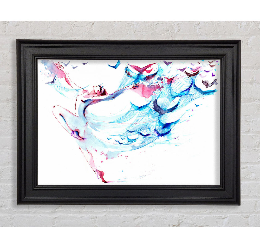 Gerahmtes Wandbild Blue Pink Ballerina 3