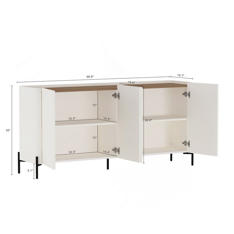Sideboard In Maple And Off White, Brown/White