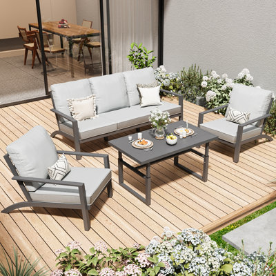 Chanthy 5 - Person Patio Conversation Sets with Cushions