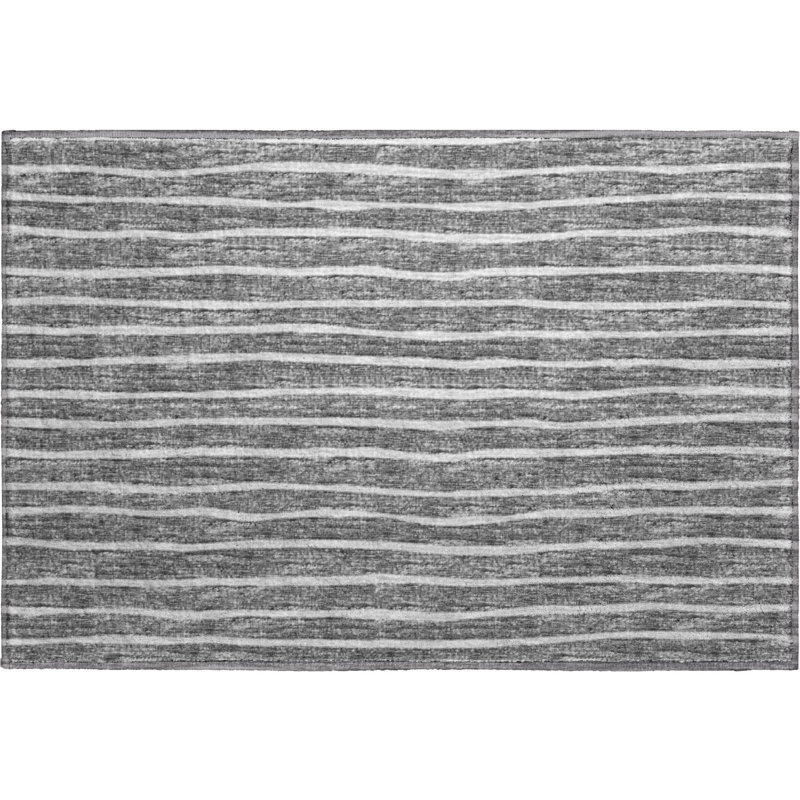 Tapis gris lavable à la machine de qualité supérieure AMF138, Rectangle 1 pi 8 po x 2 pi 6 po