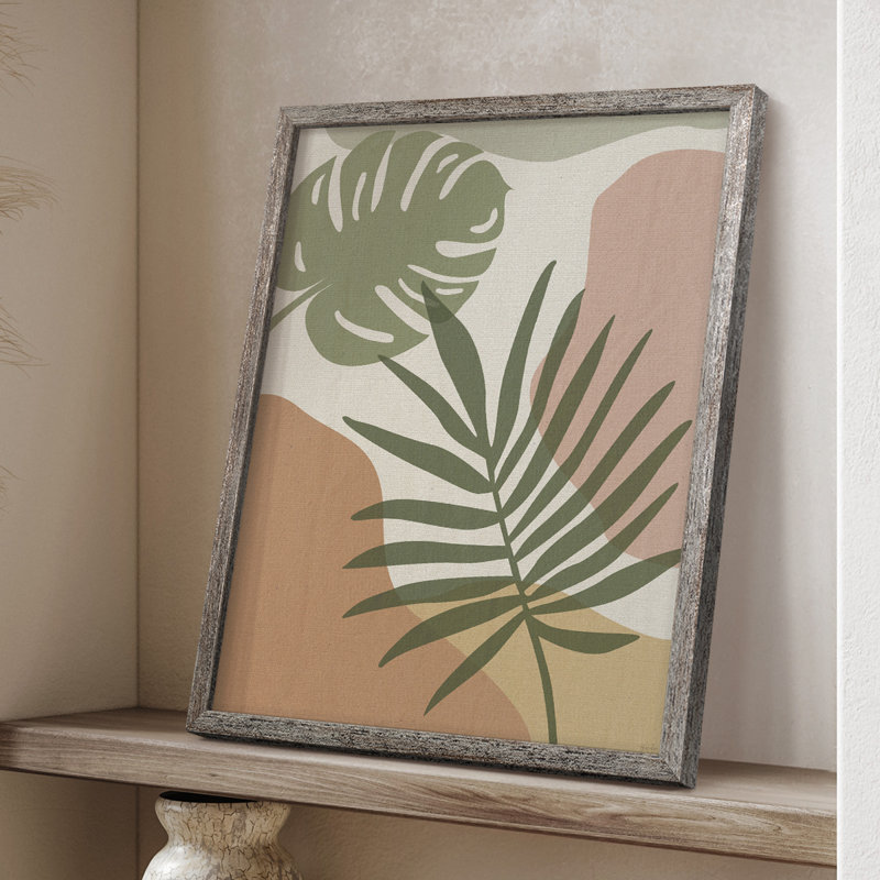 «Mid Century Palm I», reproduction encadrée - bois massif 49342, H 11 po x l 9 po