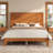 Bilal Queen Size Solid Wood Platform Bed Frame with 47.2'' Headboard,Brown-1111246594-1111246593