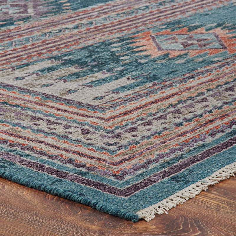 Zahara Hand Knotted Wool Area Rug, Rectangle 10' x 14'