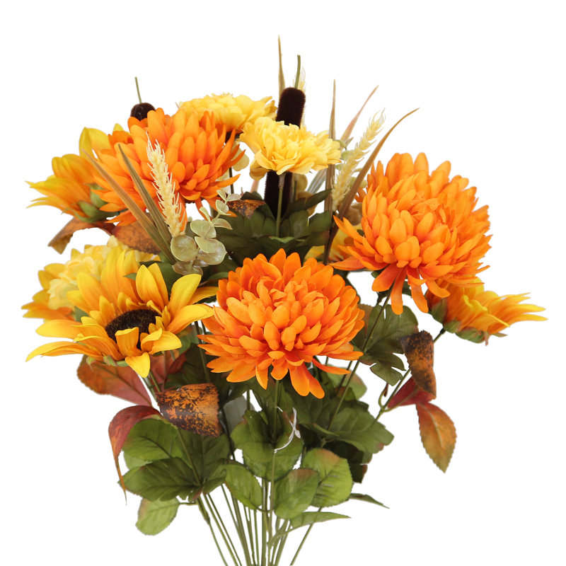 Arrangement de fleurs mixtes, Mélange orange / doré