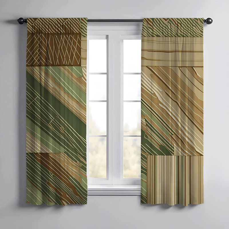 Paire de rideaux semi-transparents en polyester sahida, L 20 po x L 61 po
