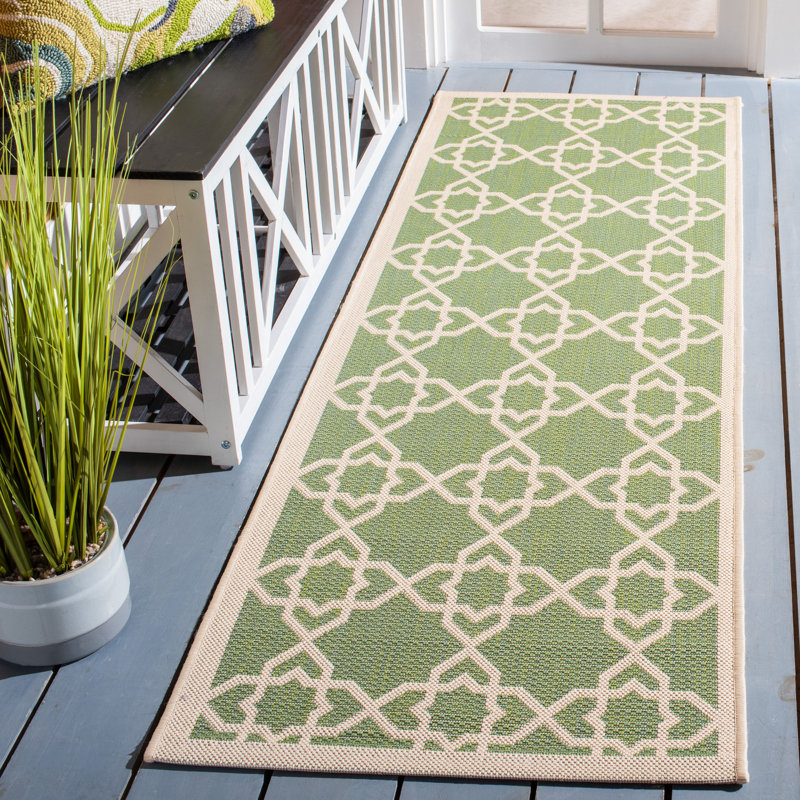 Tapis d'intérieur / extérieur à motif géométrique Dirks Performance, Tapis de couloir 2 pi 3 po x 10 pi