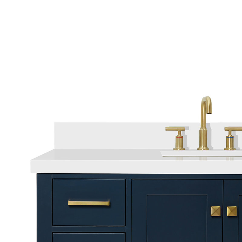 Ensemble de meuble-lavabo simple 48 po Cambridge, Bleu minuit, Rectangular