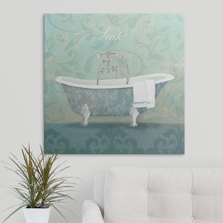 Damask Bath " Damask Bath Tub " by Avery Tillmon, 10" H x 10" W x 1.5" D, Canvas