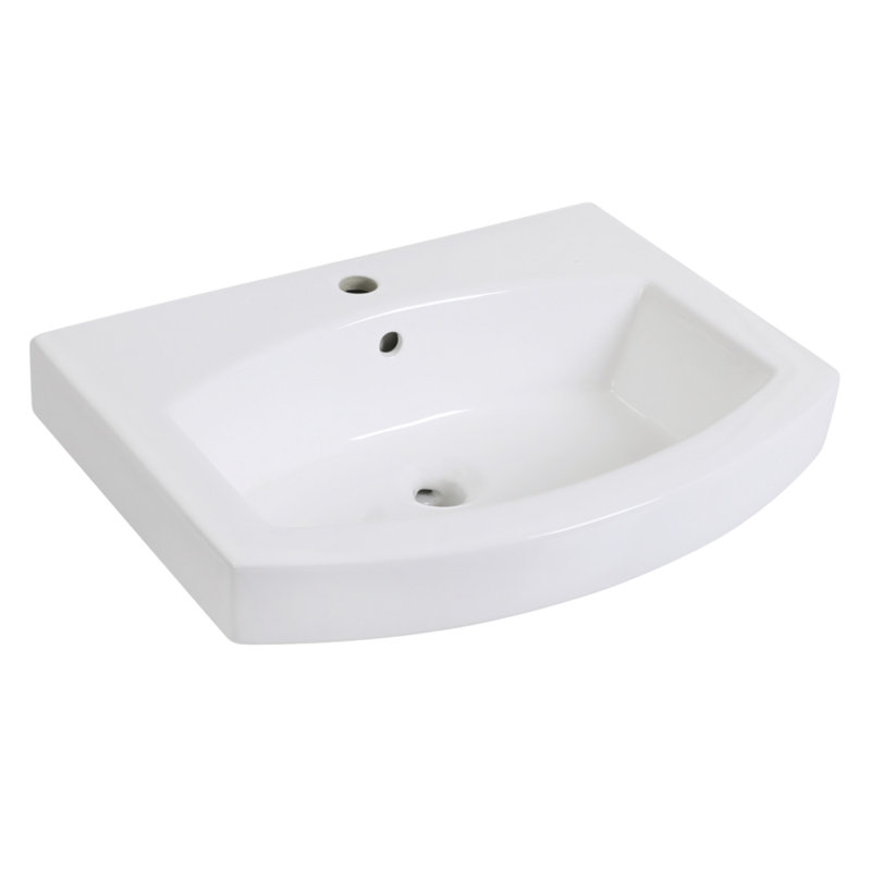 Kingston Brass Inflection 24-Inch Ceramic Bathroom Sink (1-Hole)