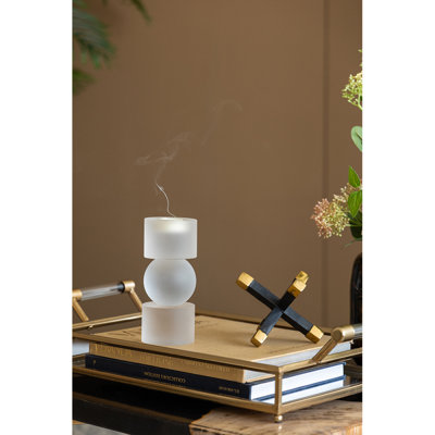 Petit porte-bougie en verre D3.1X7.1 "Palisade