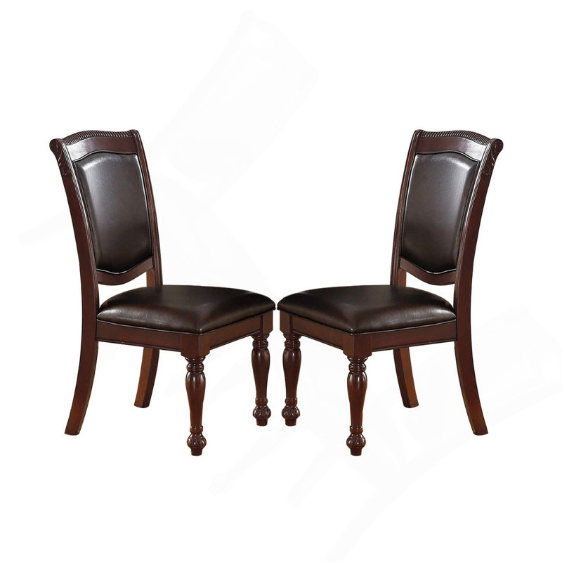 Superbe ensemble de 2 chaises d'appoint en similicuir brun