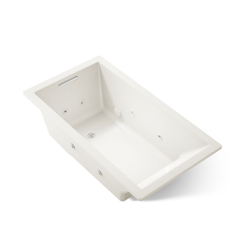 66" x 36" Whirlpool Acrylic Bathtub with Heater, Biscuit